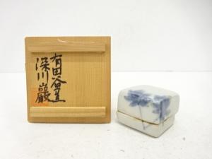 作家物　染付　楓　香合